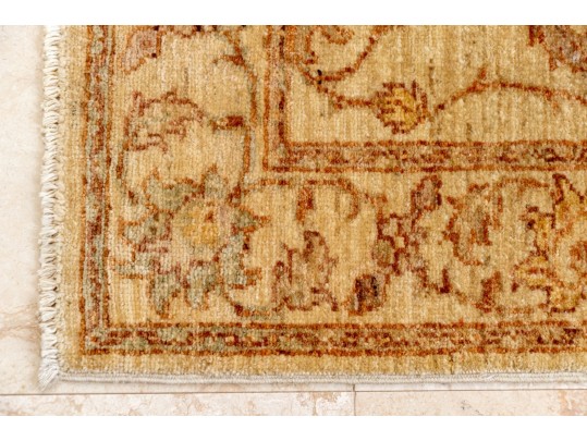 Vintage Turkish Usak Hand-knotted Wool On Cotton Accent Carpet, 3’-9 1/2” X 2’-5 3/4”