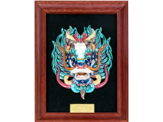 Chinese Hand-painted Porcelain Foo Dog, Presented By Republic Of China