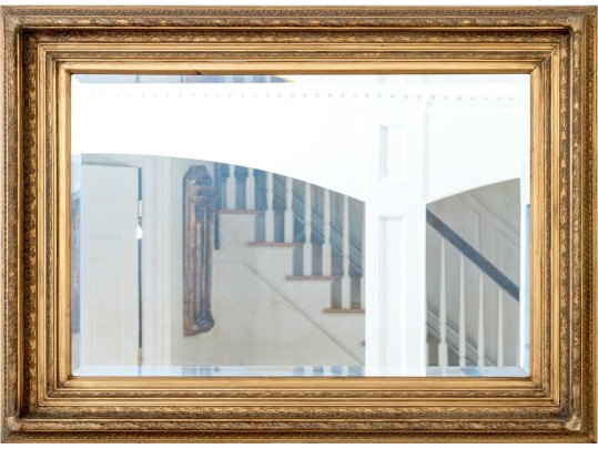 Gorgeous Beveled Edge Mirror With Ornate Gilt Finished Frame