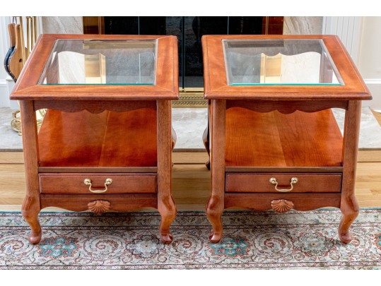 Pair Of Vintage Bassett Furniture French Country End Tables