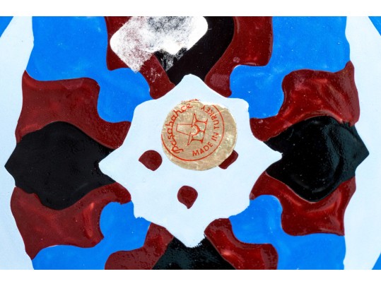Turkish Pasabahce Enameled Glass Plate