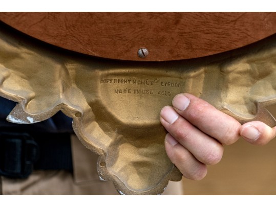 Federal Style Gilt Syroco Wood Convex Mirror With Eagle Finial, 20th C.