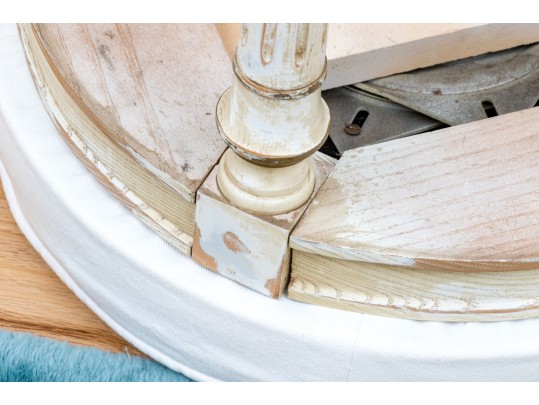 Louis XVI Style Bench With White Cushion