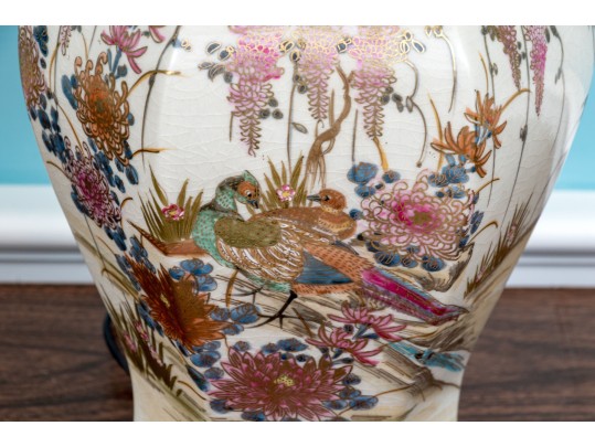 Pair Of Vintage Satsuma Lamps 