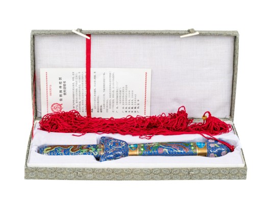 Chinese Cloisonne Retractable Taijijian