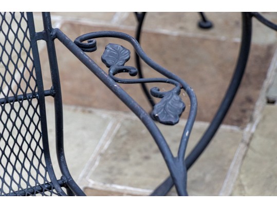 Woodard Style Wrought Iron Dining Table With Four Armchairs