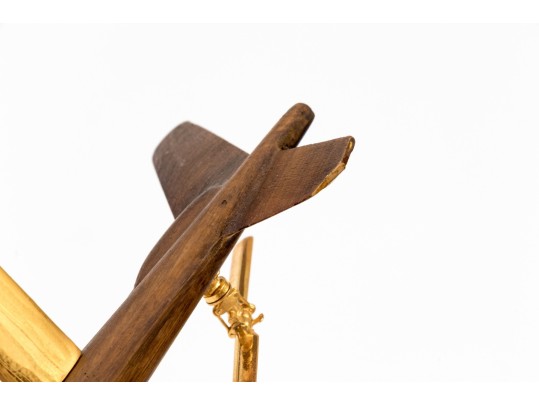 High Quality Wood And Metal Model Of A Helicopter On Lucite Base