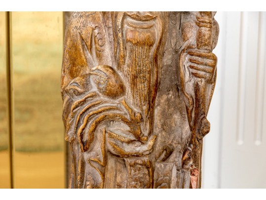 Large Chinese Glazed Ceramic Figure Of Shou Lao