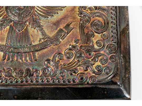 800 Silver Clad Blue Felt Lined Hinged Box