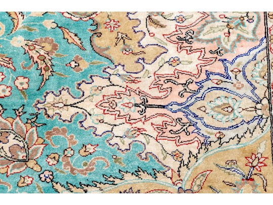 Stunning Hand-Knotted Silk Carpet, 14’-5” X 10’-1/2”