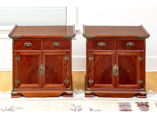 Korean Royal Antique Pair Of Chinoiserie Style End Tables