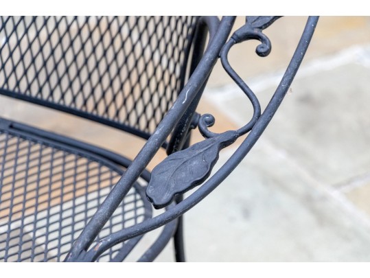 Wrought Iron Round Table With Pair Of Chairs