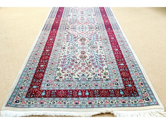 Turkish Hand-Knotted Wool Runner Rug, 15’-2” X 2’-11”