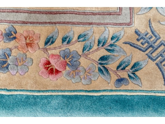 Vintage Chinese Sculpted Wool Carpet, 12’ X 9’