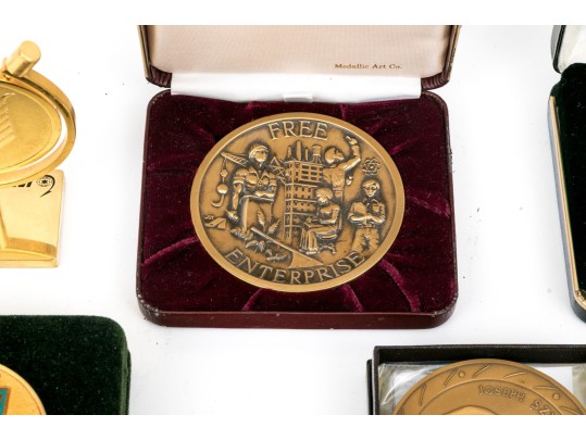 Eighteen Piece Collection Of Medallions And Paperweights