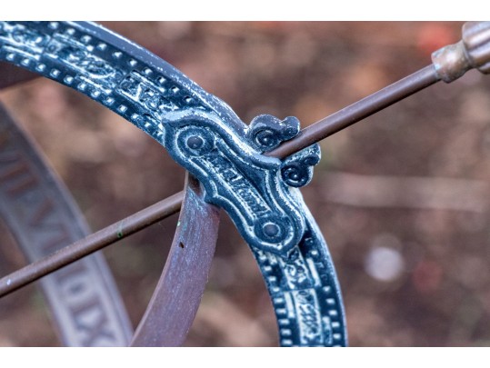 Decorative Armillary On Faux Stone Pedestal