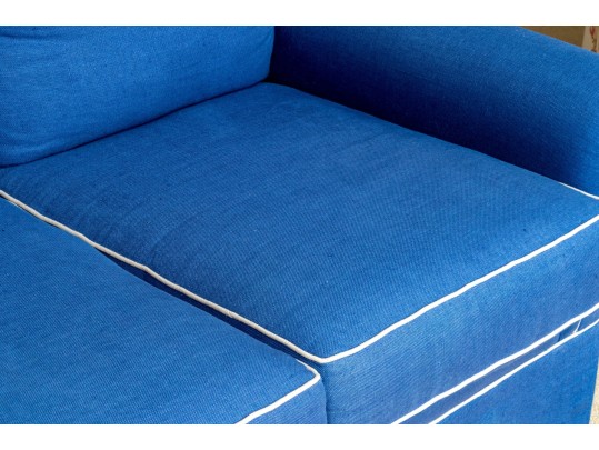 Blue Upholstered Loveseat Sofa