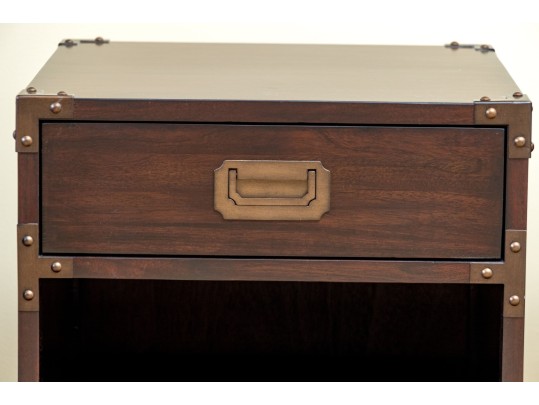 Pair Of Quality Campaign Style End Tables