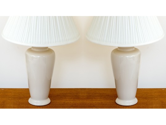Pair Of Ceramic Vase Form Table Lamps