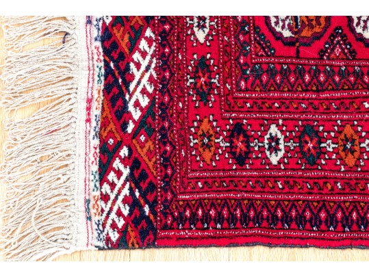 Hand-knotted Wool Bokhara Accent Carpet, 4’-2 1/2” X 2’-9 1/4”