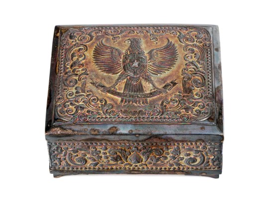 800 Silver Clad Blue Felt Lined Hinged Box