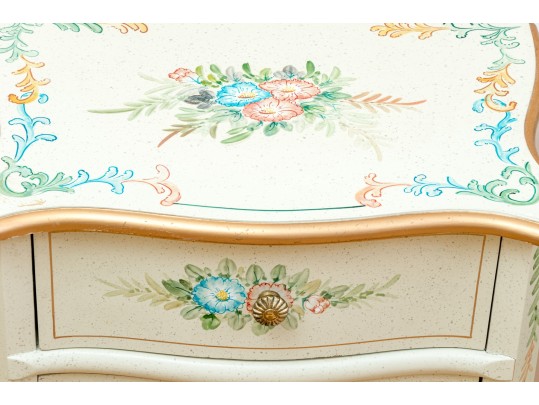 Pair Of Charming Louis XV Style Painted End Tables