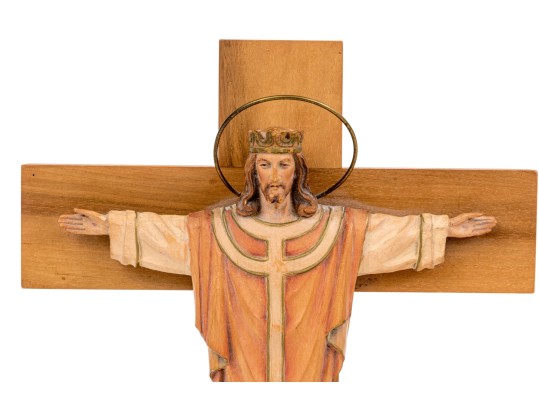 Italian Anri Carved Wood Crucifix