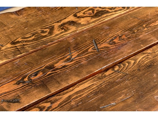 Vintage Quality Pine And Steel Reclaimed Ships Hatch Door Table