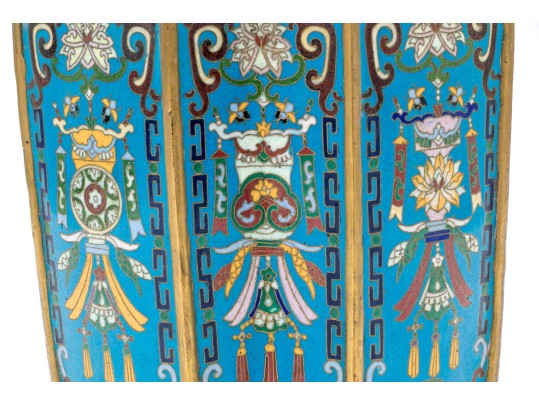 Chinese Cloissone Double Form ‘Champions’ Vase