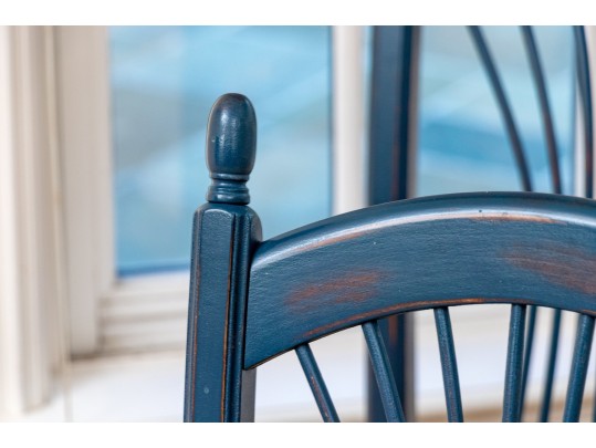 Set Of Six Blue French Country Dining Chairs
