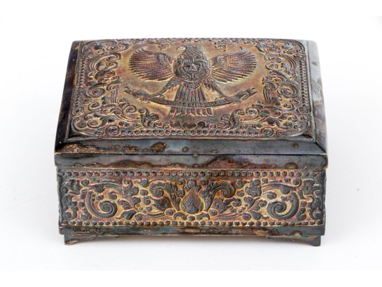 800 Silver Clad Blue Felt Lined Hinged Box