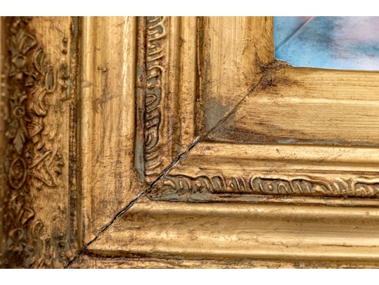 Gorgeous Beveled Edge Mirror With Ornate Gilt Finished Frame