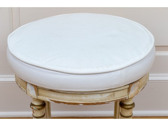 Louis XVI Style Bench With White Cushion