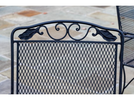 Woodard Style Wrought Iron Dining Table With Four Armchairs