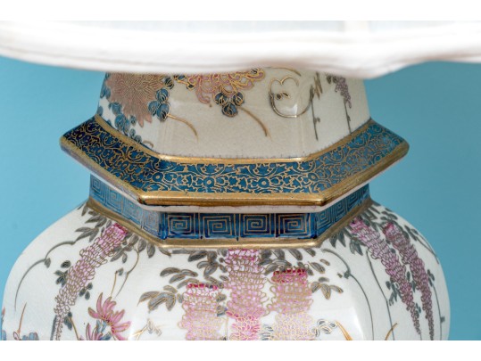 Pair Of Vintage Satsuma Lamps 