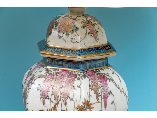 Pair Of Vintage Satsuma Lamps 