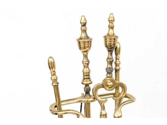 Fireplace Lot Including Antique Cooper, Brass And Ceramic Coal Scuttle