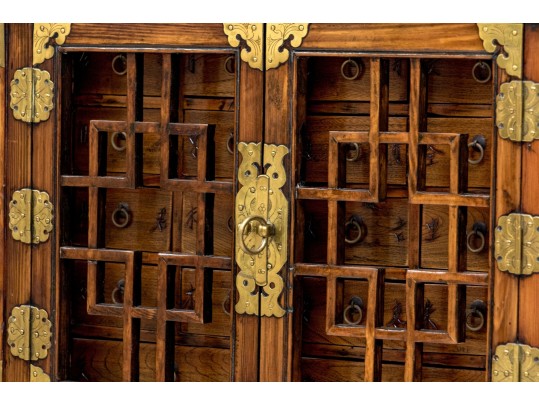 Korean Rosewood Pagoda Form Apothecary Cabinet