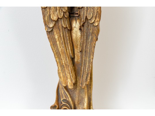 Decorative Pair Of Gilt Angel Form Candle Holders