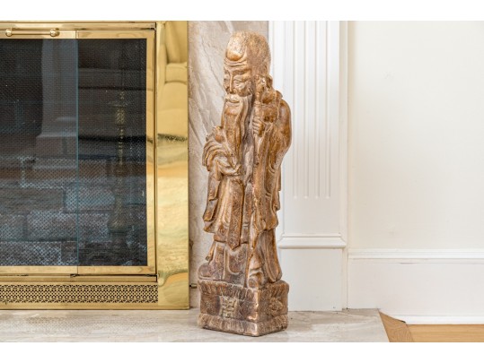 Large Chinese Glazed Ceramic Figure Of Shou Lao