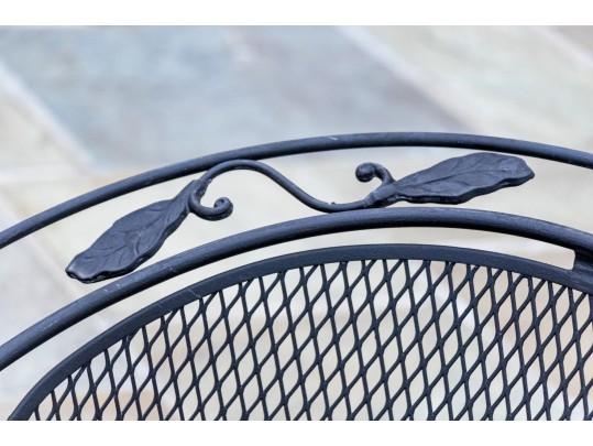 Wrought Iron Round Table With Pair Of Chairs