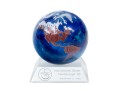 Lundberg Studios Hand-made Globe Paperweight On Presentational Stand, 1990