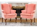 Pair Of Ellen's Custom Upholstery Wingback Chairs