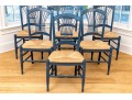 Set Of Six Blue French Country Dining Chairs