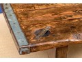 Vintage Quality Pine And Steel Reclaimed Ships Hatch Door Table