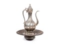 Turkish .900 Silver Ewer, Basin, And Burner, 78.835 Gross Ozt.