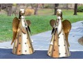 Pair Of Decorative Gilt Metal Festive Angels
