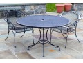 Wrought Iron Round Table With Pair Of Chairs