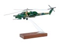 Hand-painted Model Helicopter On Wood And Lucite Stand