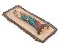 Carved And Painted Virgin Mary And Infant Jesus Plaque